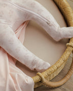 Modal Zip Footie - Pink Blossom