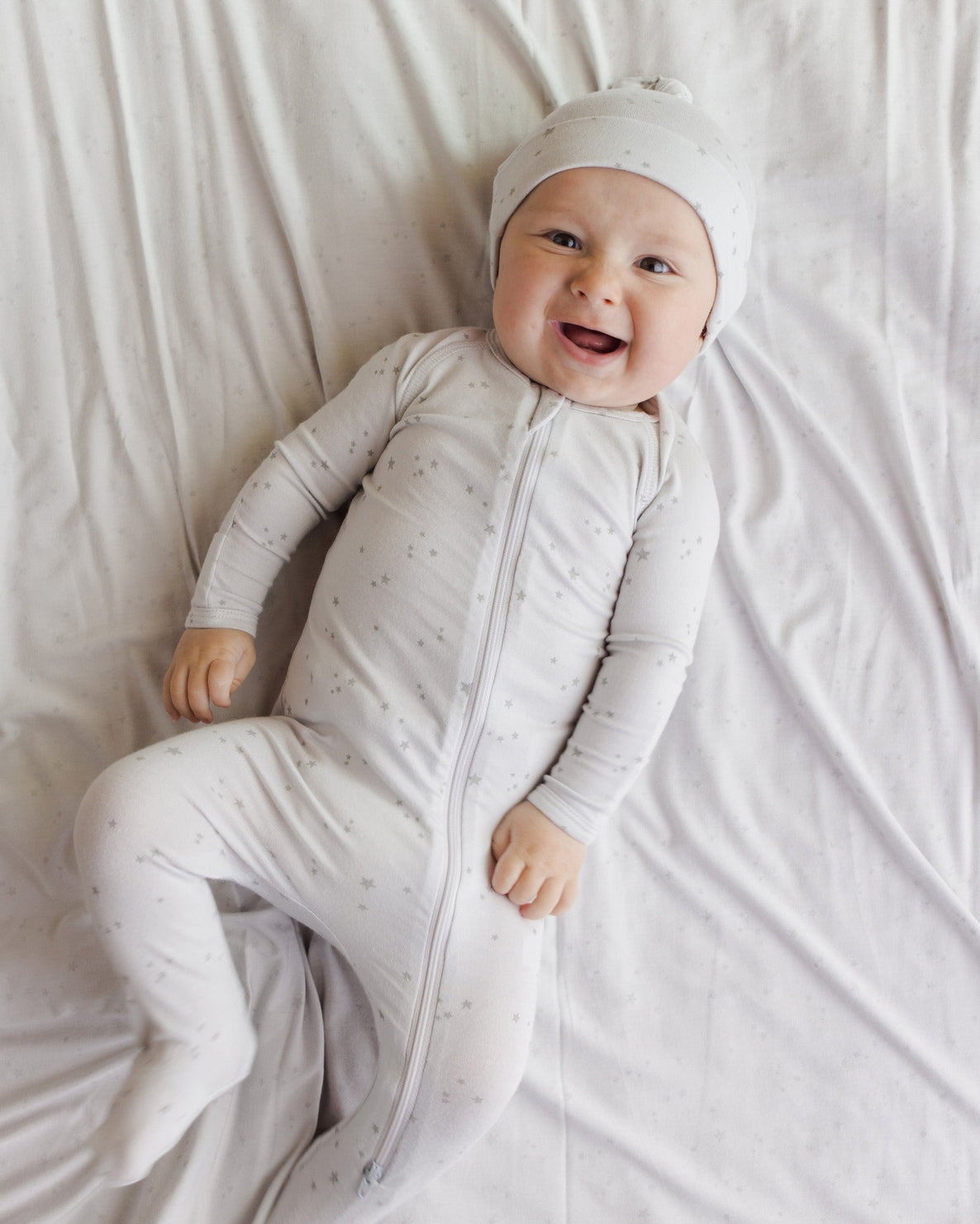 Modal Zip Footie - Stars Fog