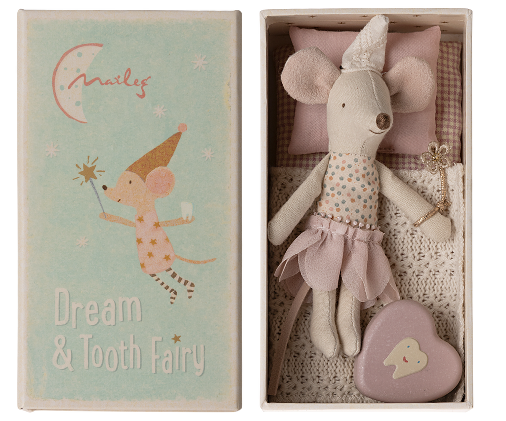 Tooth Fairy Mouse, Little Sister in Match Box