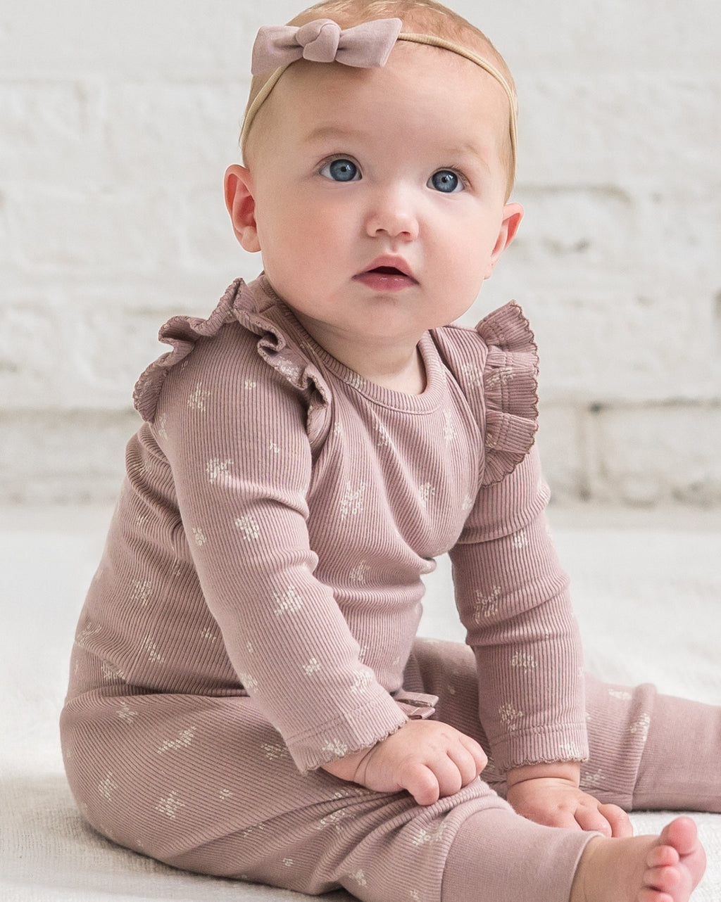 Leza Ribbed Ruffle Long Sleeve Bodysuit