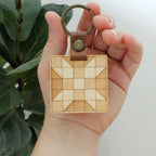 Wood Keychain - Quilt Block 2