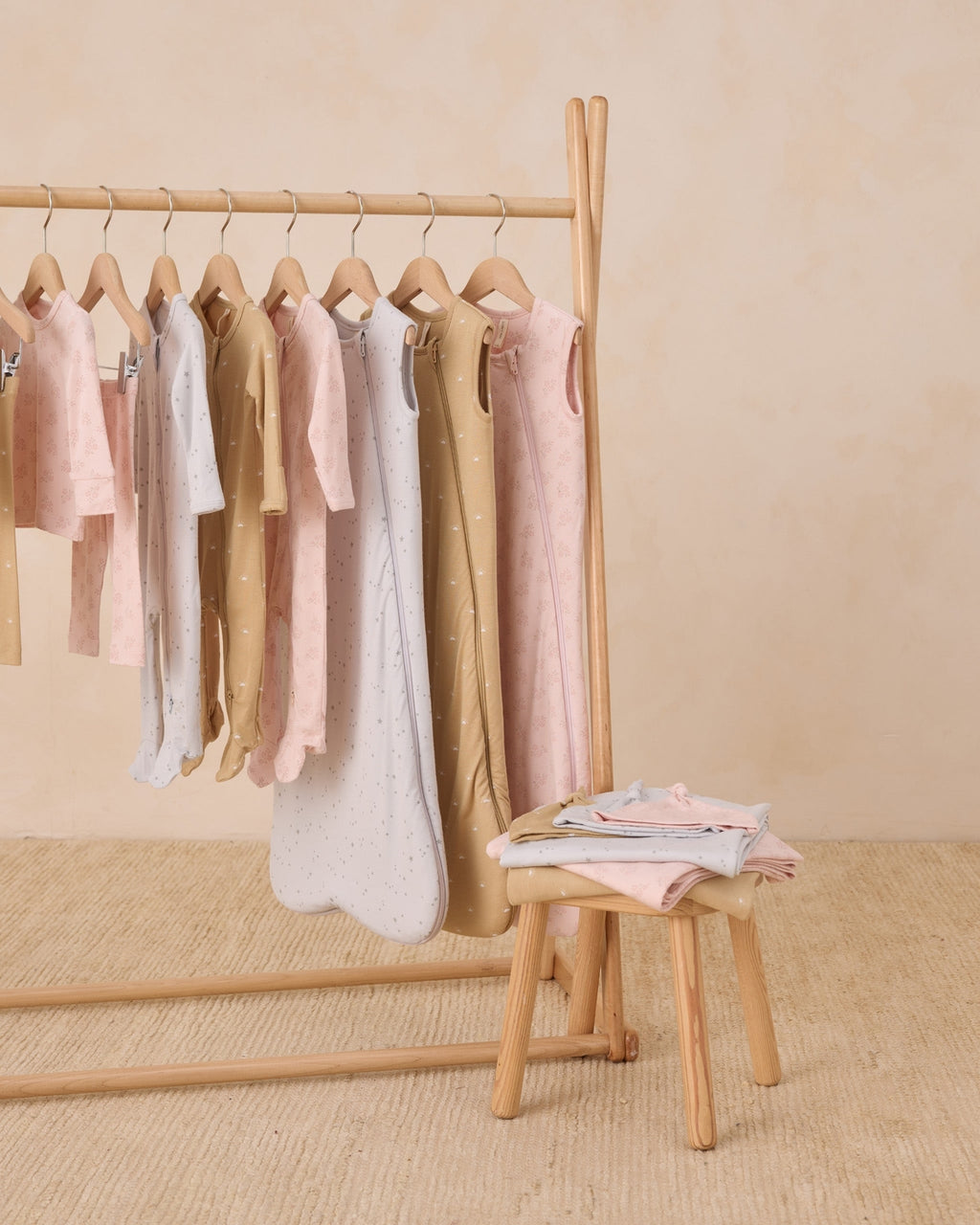 Modal Zip Footie - Pink Blossom