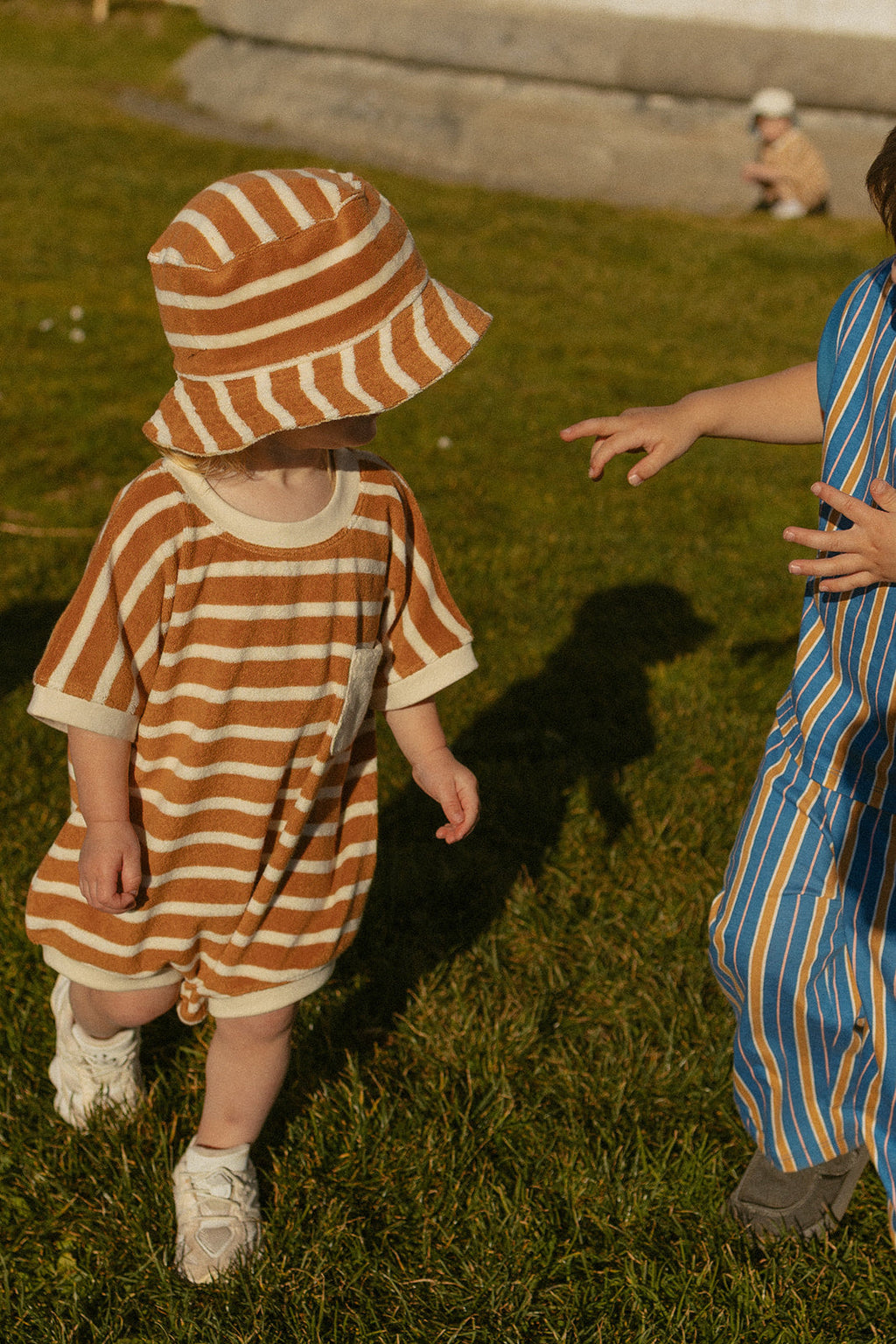 Callie Romper in Apple Cinnamon Stripe