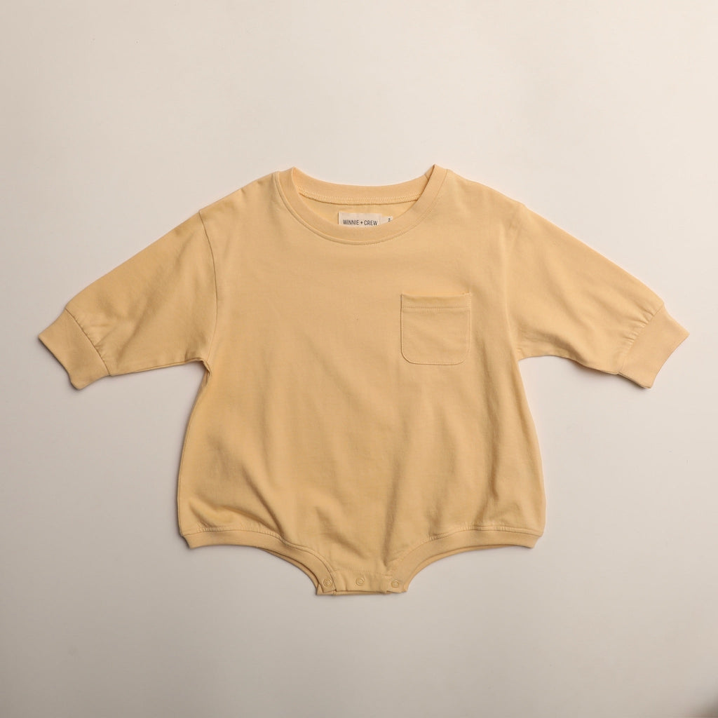 Harley Pocket Romper in Yellow