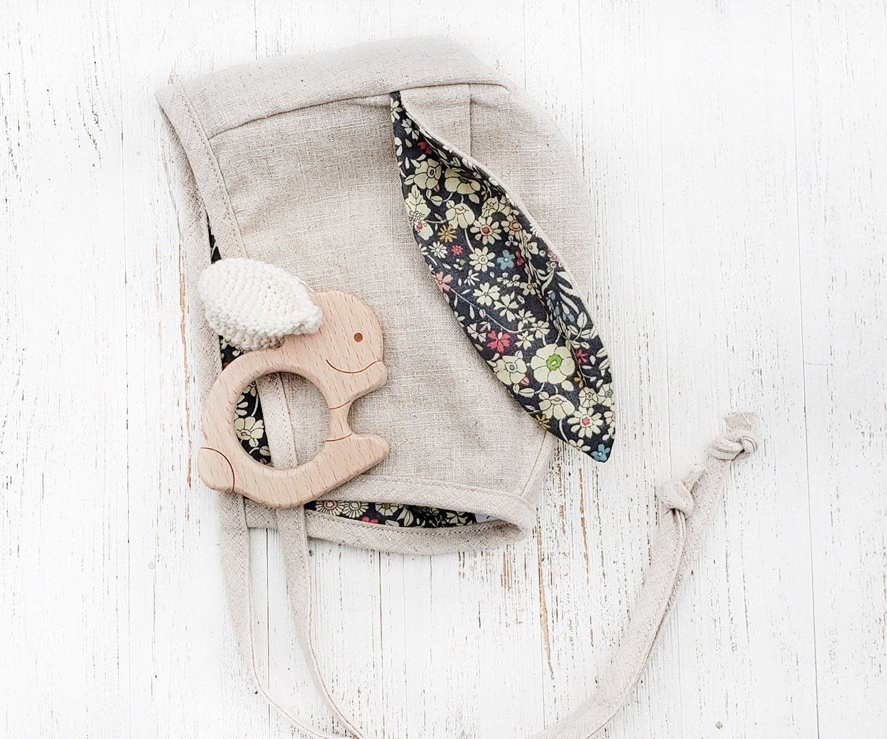 Crochet Crinkle Ears Bunny Teether