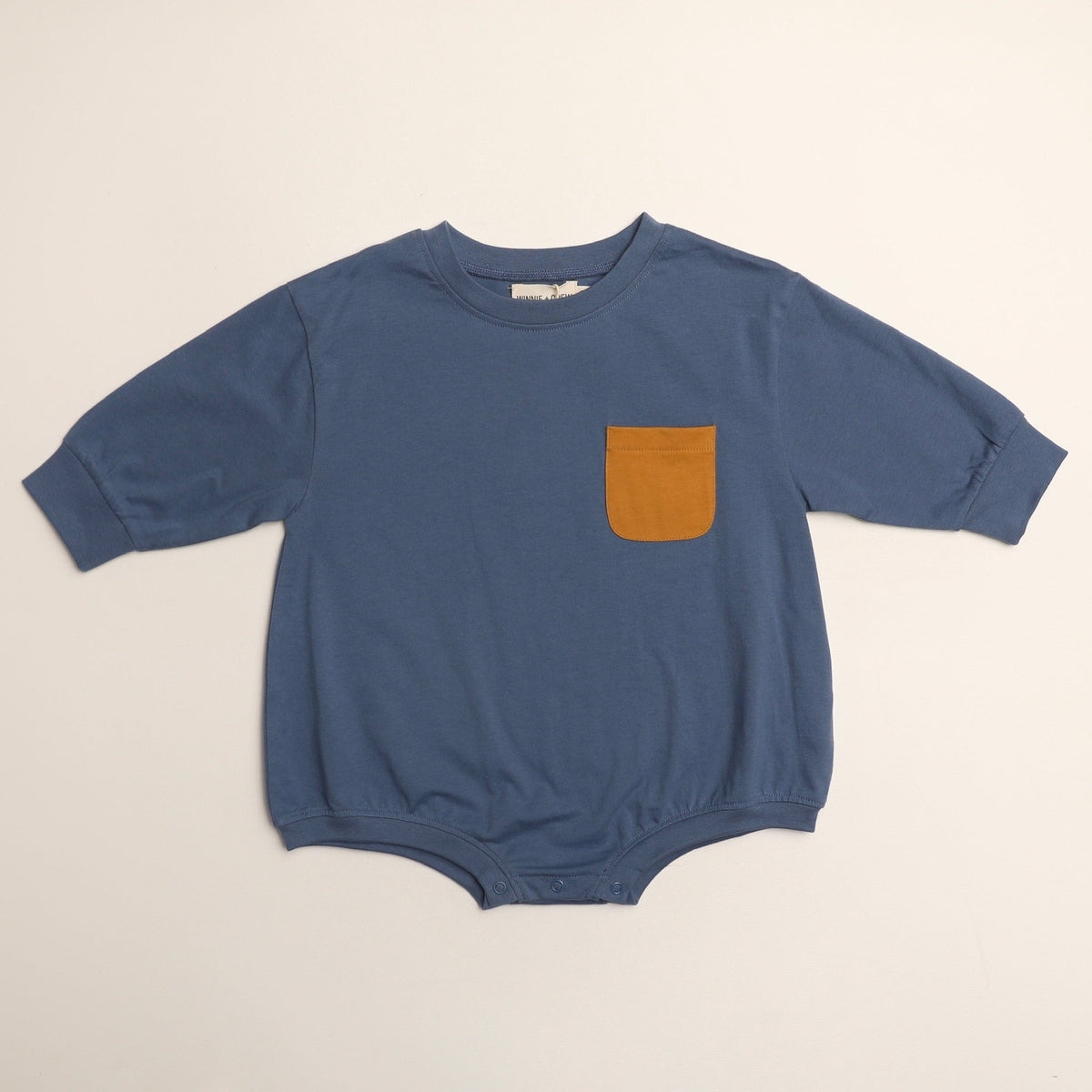 Harley Pocket Romper in Stone Blue