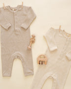 Ribbed Baby Jumpsuit - Oatmeal