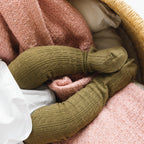 Olive Cable Knit Tights