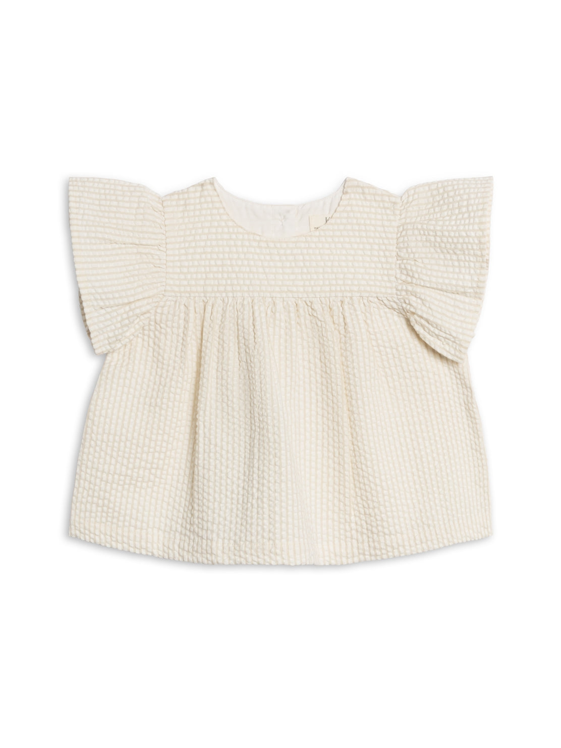 Viv Seersucker Ruffle Top - Dune Stripe