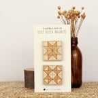 Wood Quilt Block Magnet Pair