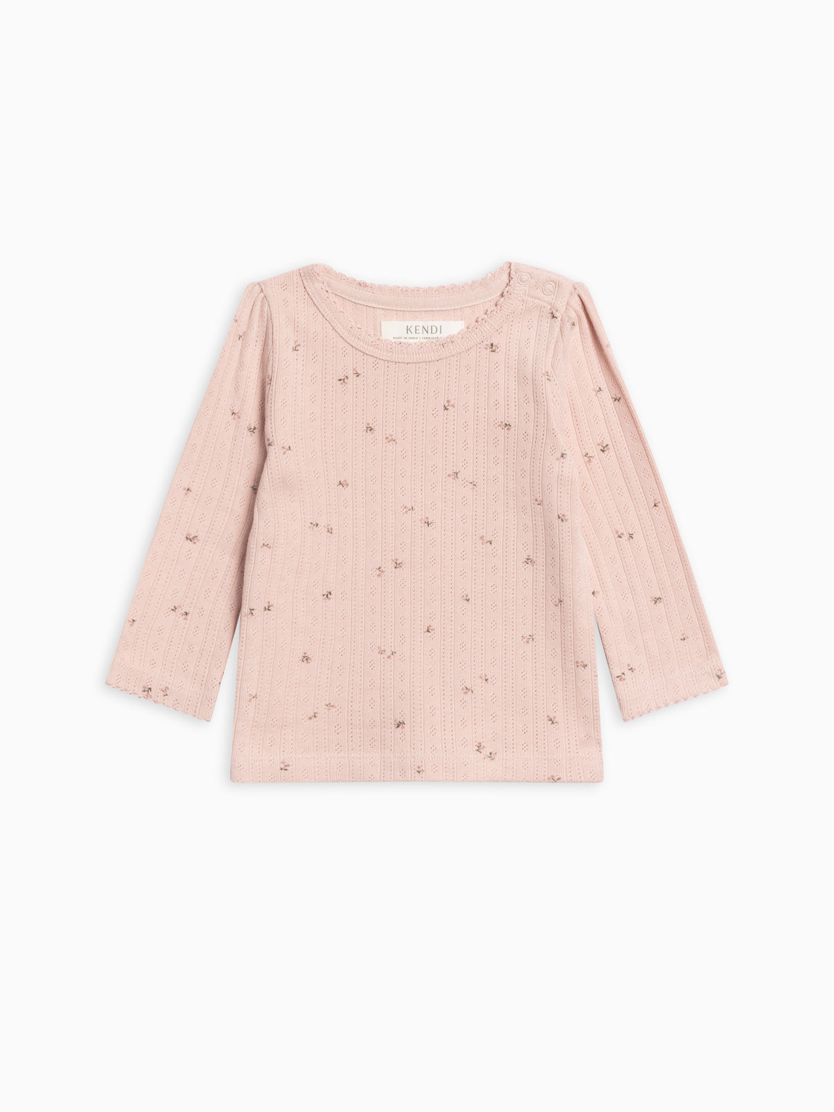 Kate Brushed Back Pointelle Long Sleeve Top