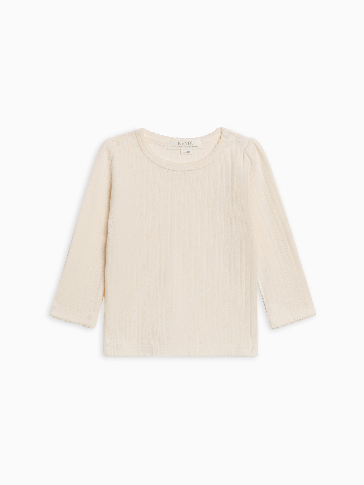 Kate Brushed Back Pointelle Long Sleeve Top