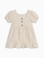 Celine Muslin Square Neck Dress - Camellia Floral / Shell + Fern