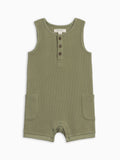 Percy Waffle Short Romper - Fern