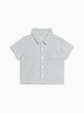 Landon Seersucker Collared Button Down Shirt - Shore Stripe / Sea
