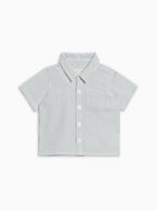 Landon Seersucker Collared Button Down Shirt - Shore Stripe / Sea