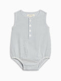 Wren Seersucker Bubble Romper - Shore Stripe / Sea