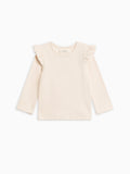 Rina Ribbed Ruffle Long Sleeve Top