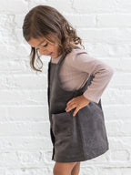 Clemmie Corduroy Jumper Dress - Ash