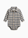 Roan Flannel Long Sleeve Collared Bodysuit