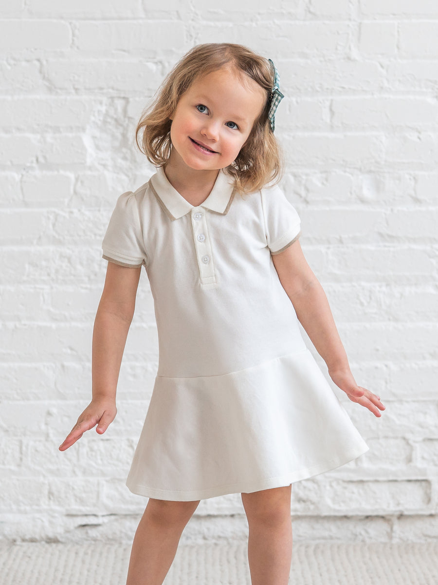 Betsy Pique Polo Dress - Coconut