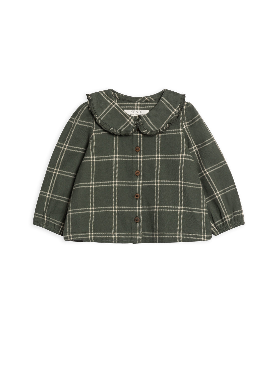 Yael Flannel Ruffle Collared Shirt