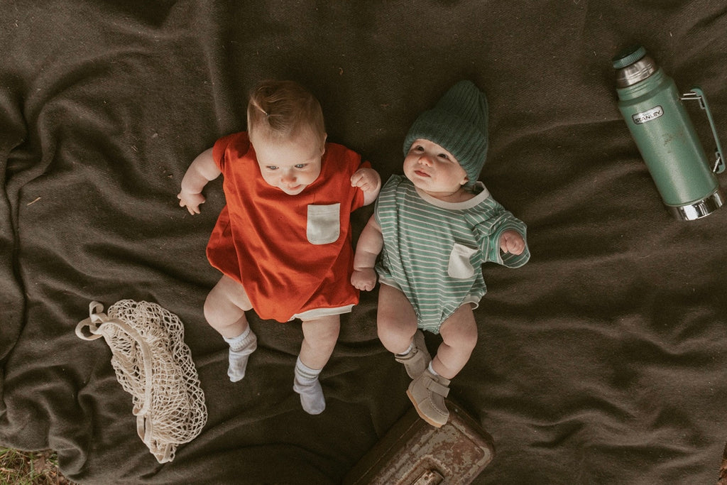 Cory Pocket Romper in Clay Red