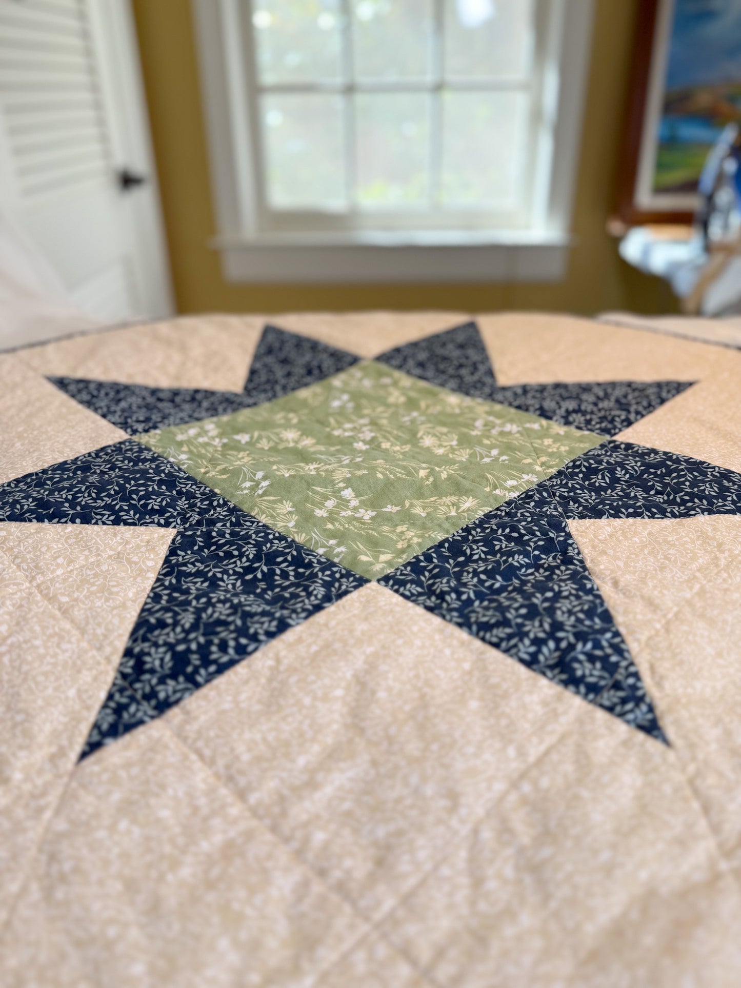 Handmade Baby Quilt - Sawtooth Star no. 003