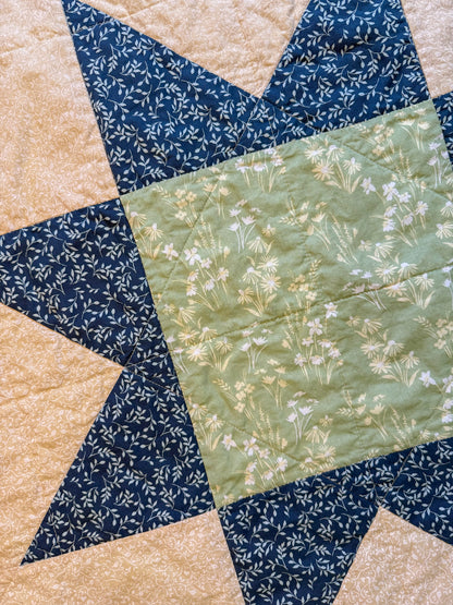 Handmade Baby Quilt - Sawtooth Star no. 003