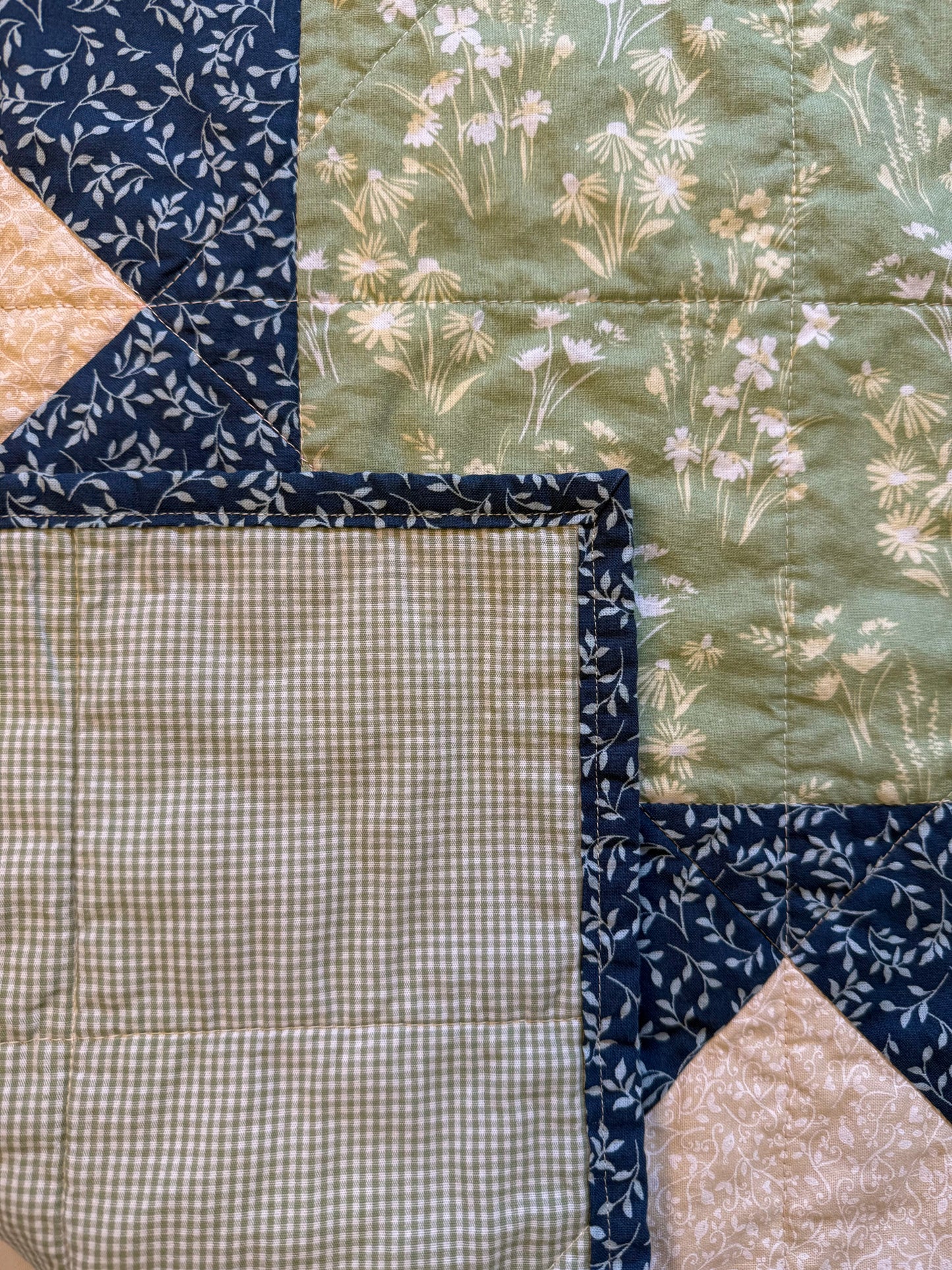 Handmade Baby Quilt - Sawtooth Star no. 003