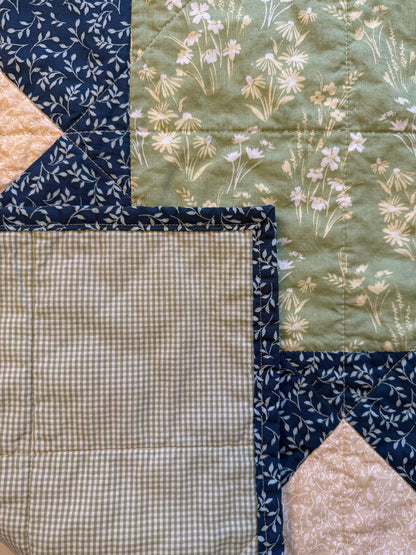 Handmade Baby Quilt - Sawtooth Star no. 003