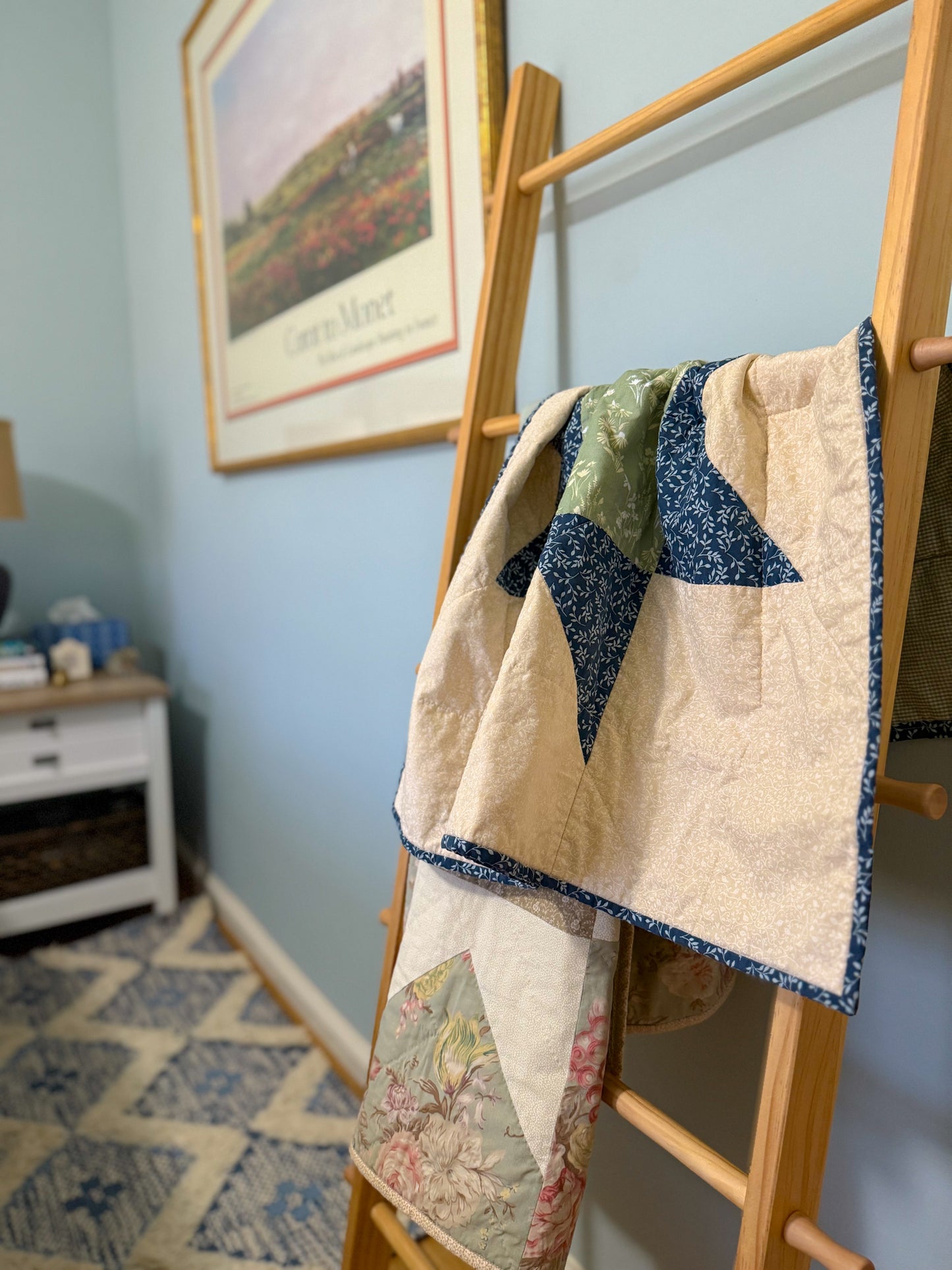 Handmade Baby Quilt - Sawtooth Star no. 003