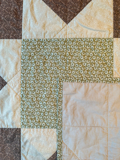Handmade Baby Quilt - Sawtooth Star no. 010