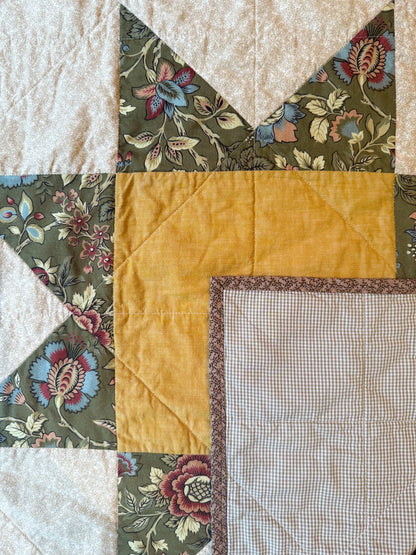 Handmade Baby Quilt - Sawtooth Star no. 011