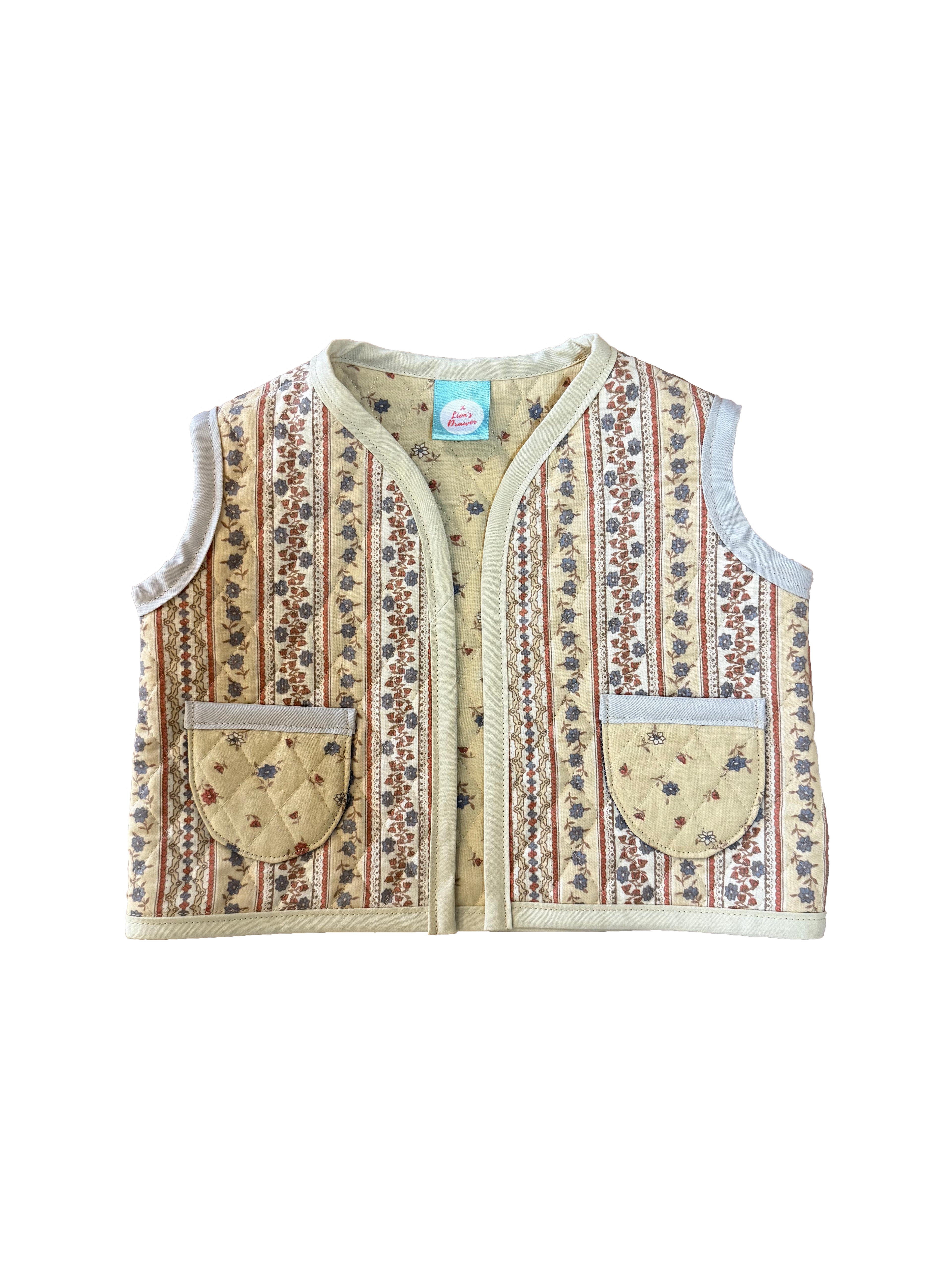 Mocha Ditzy Upcyled Vest (1-2 yr)