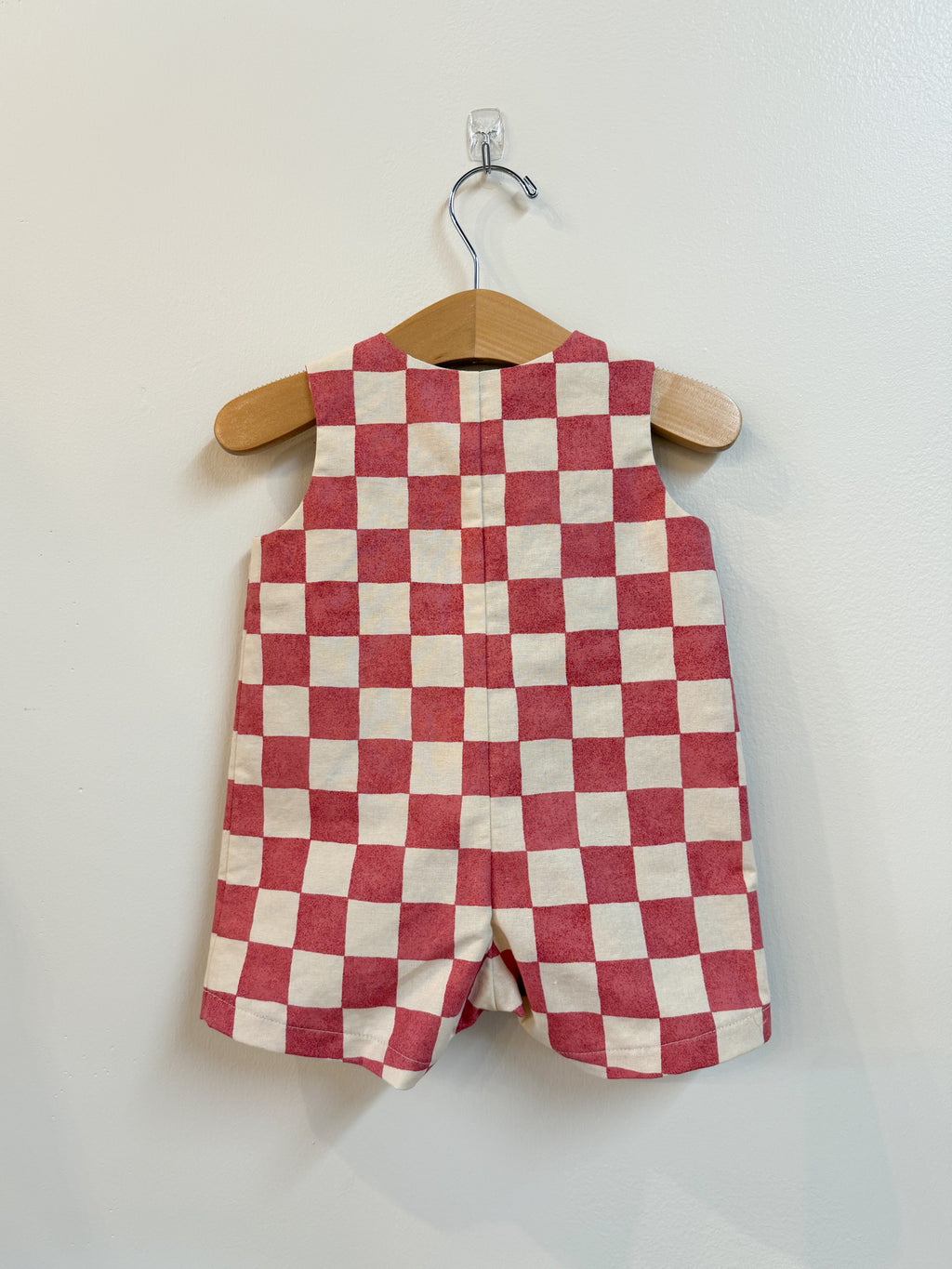Romper and Hat Set in Brick Check