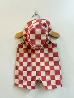 Romper and Hat Set in Brick Check