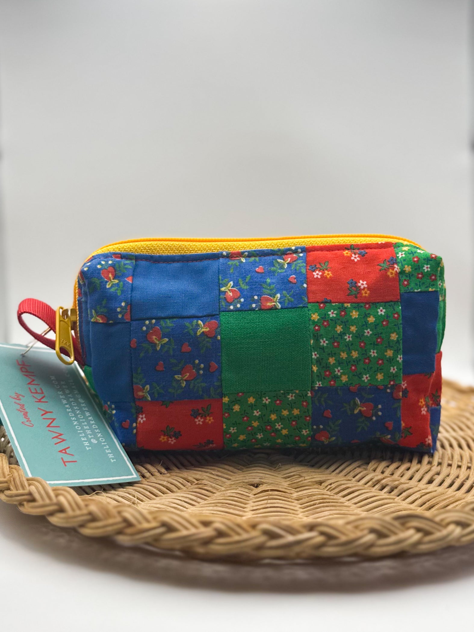 Up-cycled Zippered Quilt Pouch (Small)