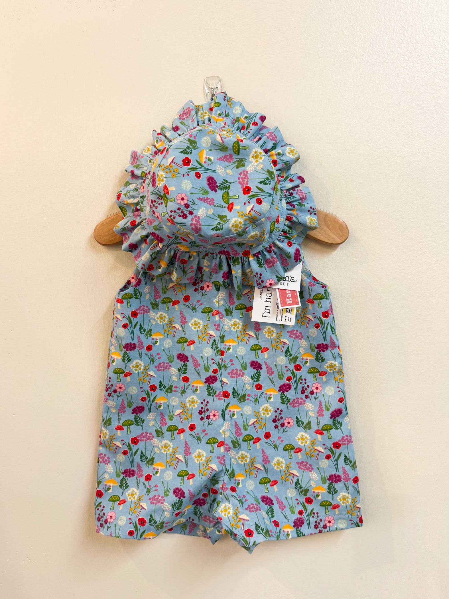 Romper and Hat Set in Woodland Blues