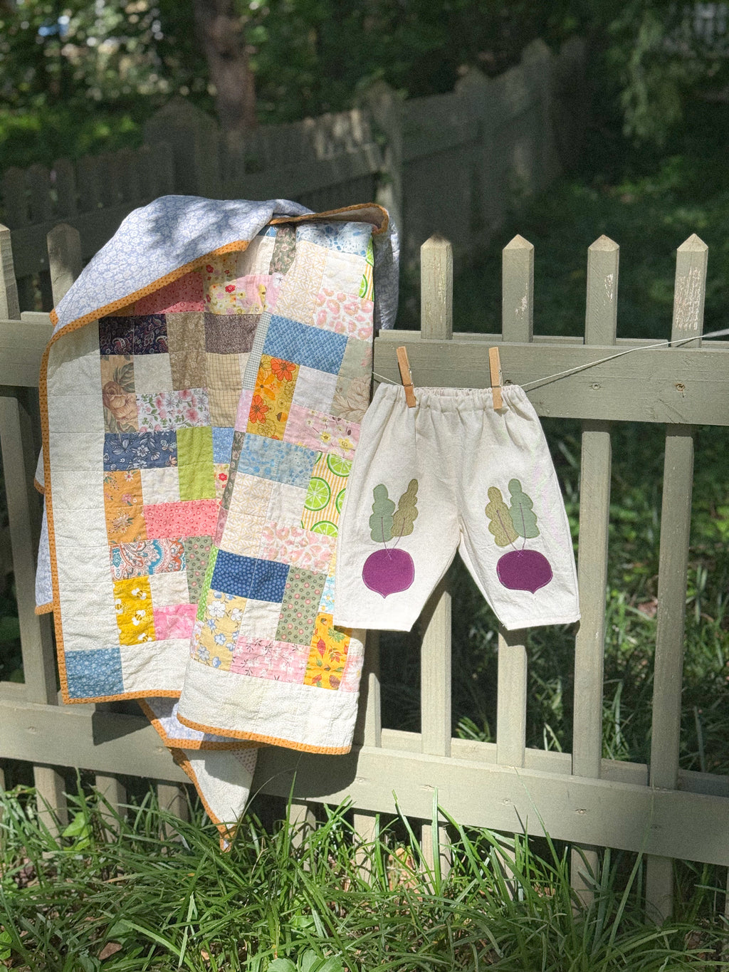 Beet Patch Barrel Leg Baby Pants (6-9m)