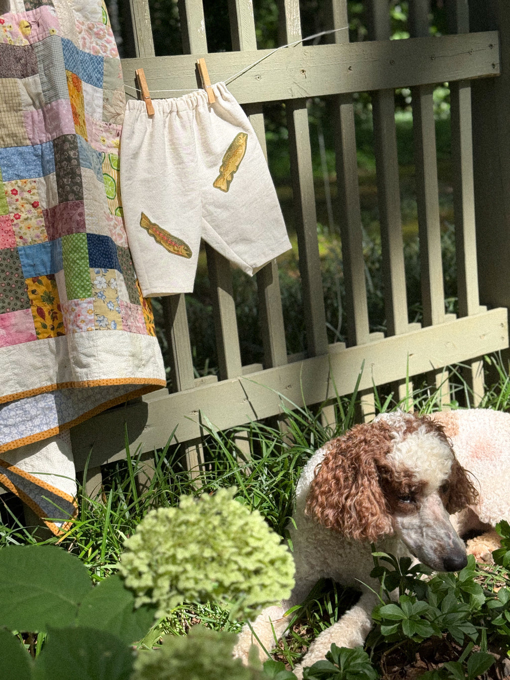 Fish Patchwork Barrel Leg Baby Pants (9-12m)