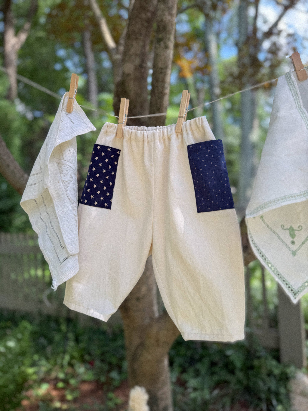 Patch Pocket Barrel Leg Baby Pants