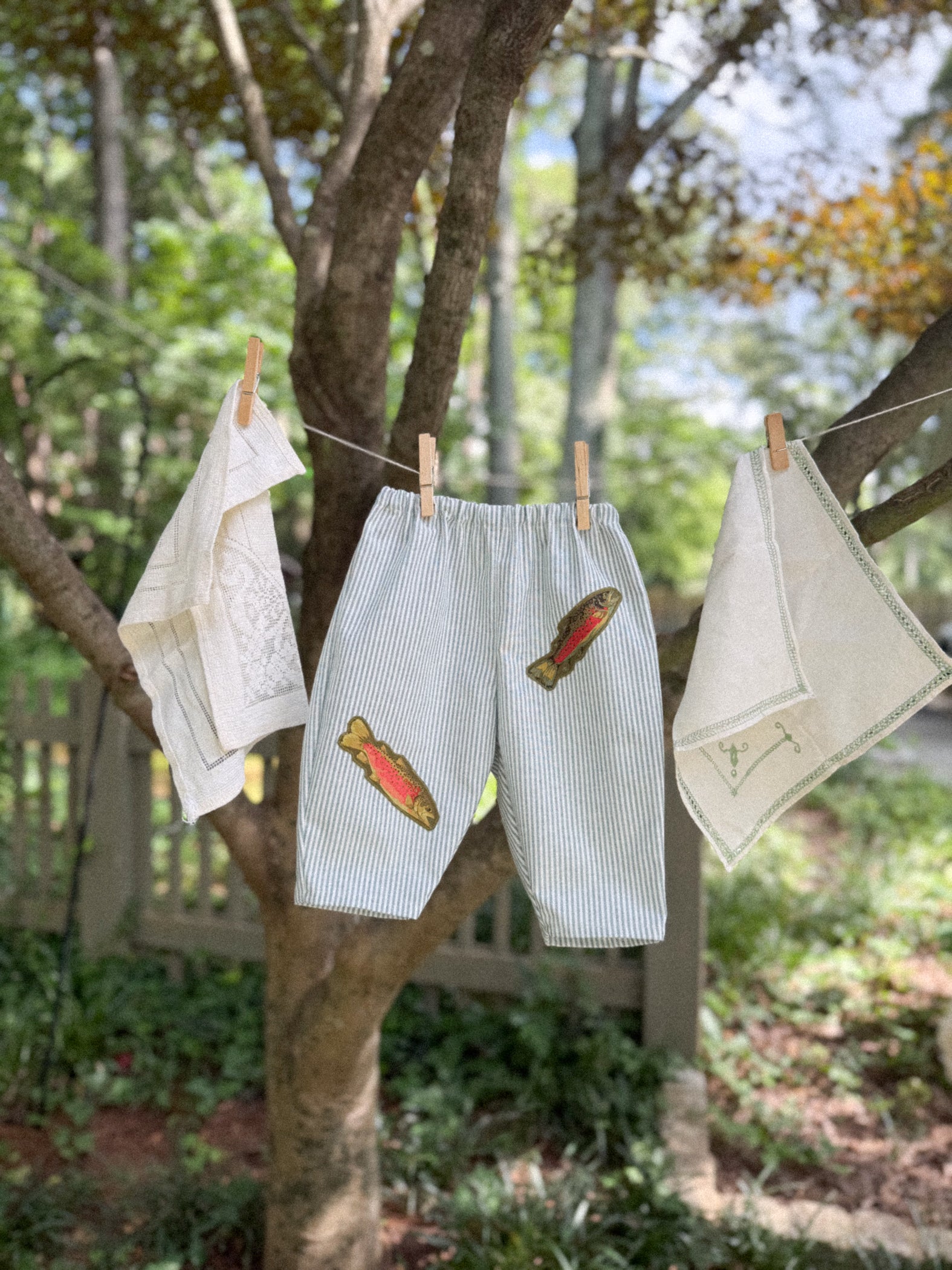 Fish Patchwork Barrel Leg Baby Pants (9-12m)