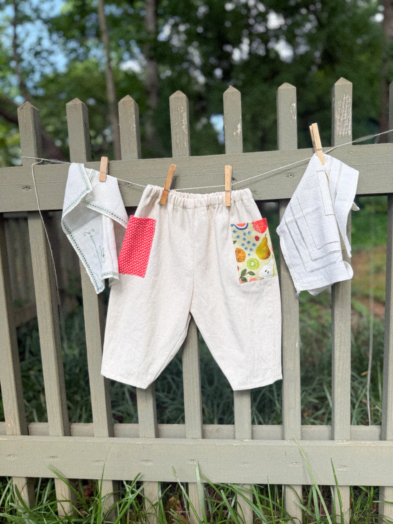 Patch Pocket Barrel Leg Baby Pants