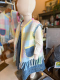 Up-cycled Pastel Plaid Vest (2T)