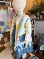Up-cycled Pastel Plaid Vest (2T)