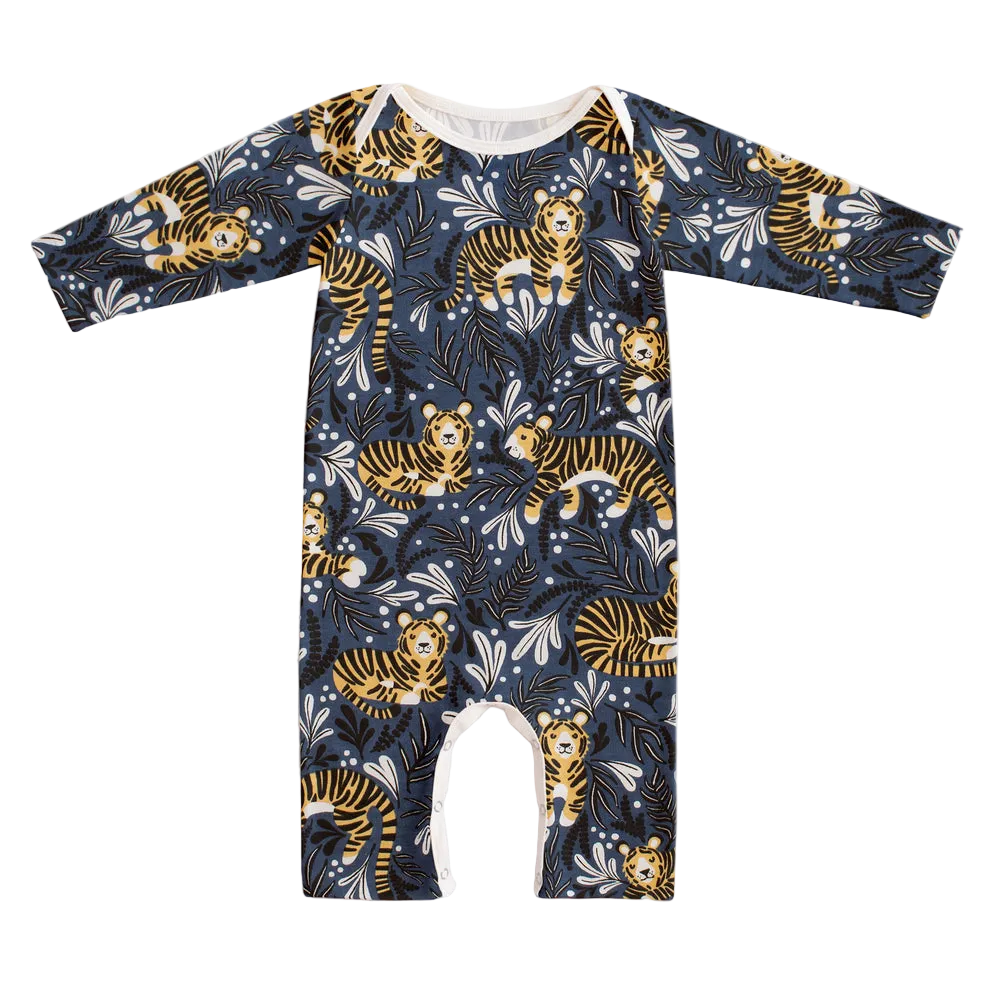 Long Sleeve Romper - Dreaming Tigers