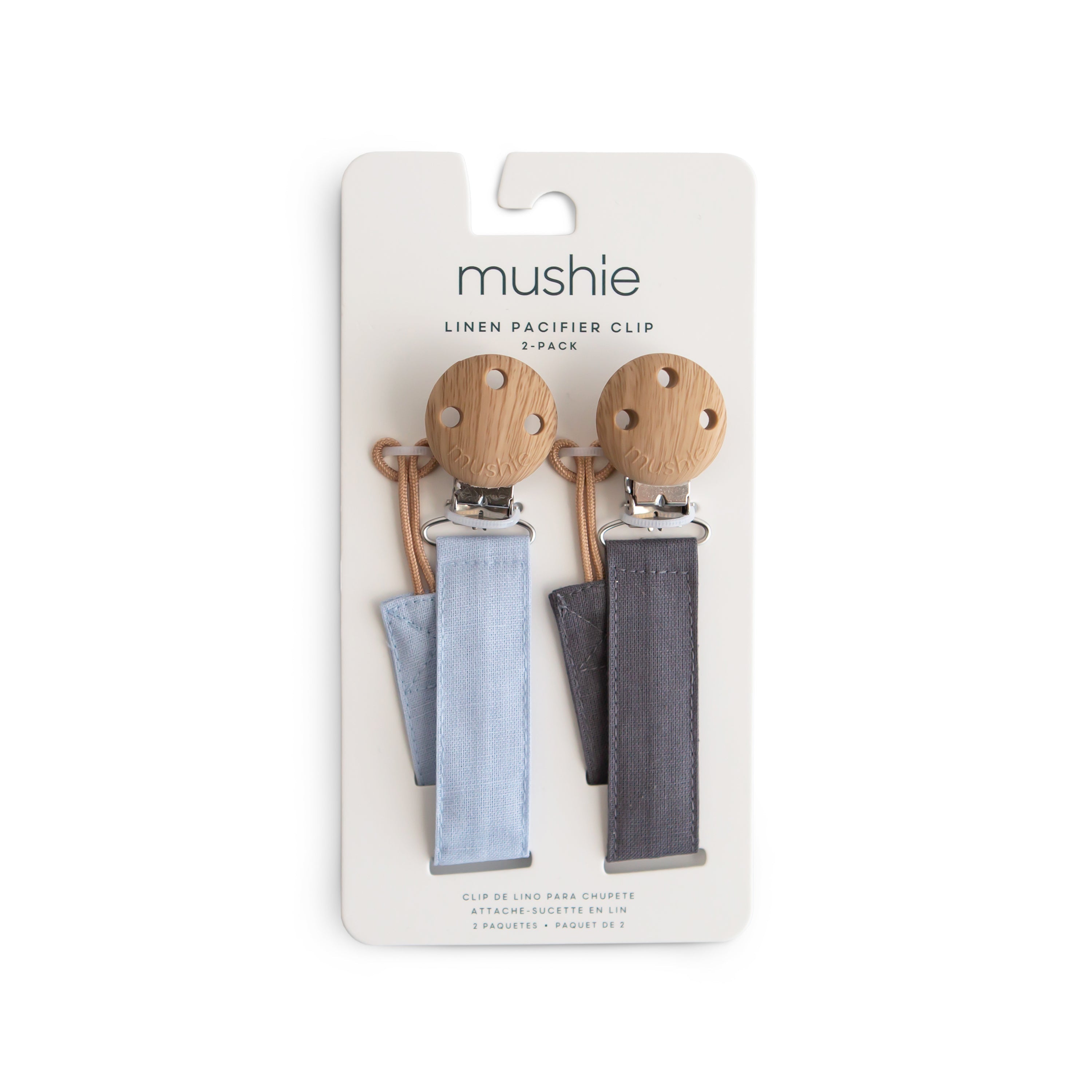Linen Pacifier Clip 2-Pack