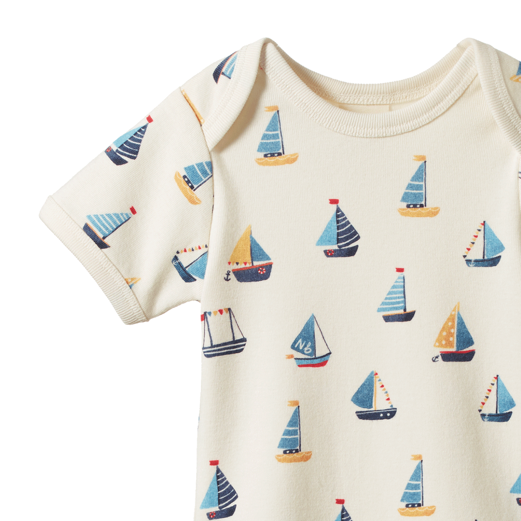 Short Sleeve Bodysuit - Regatta Print