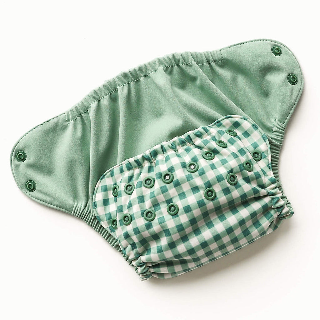 Waterproof Outer (+ Swim Diaper) - Verdant Gingham